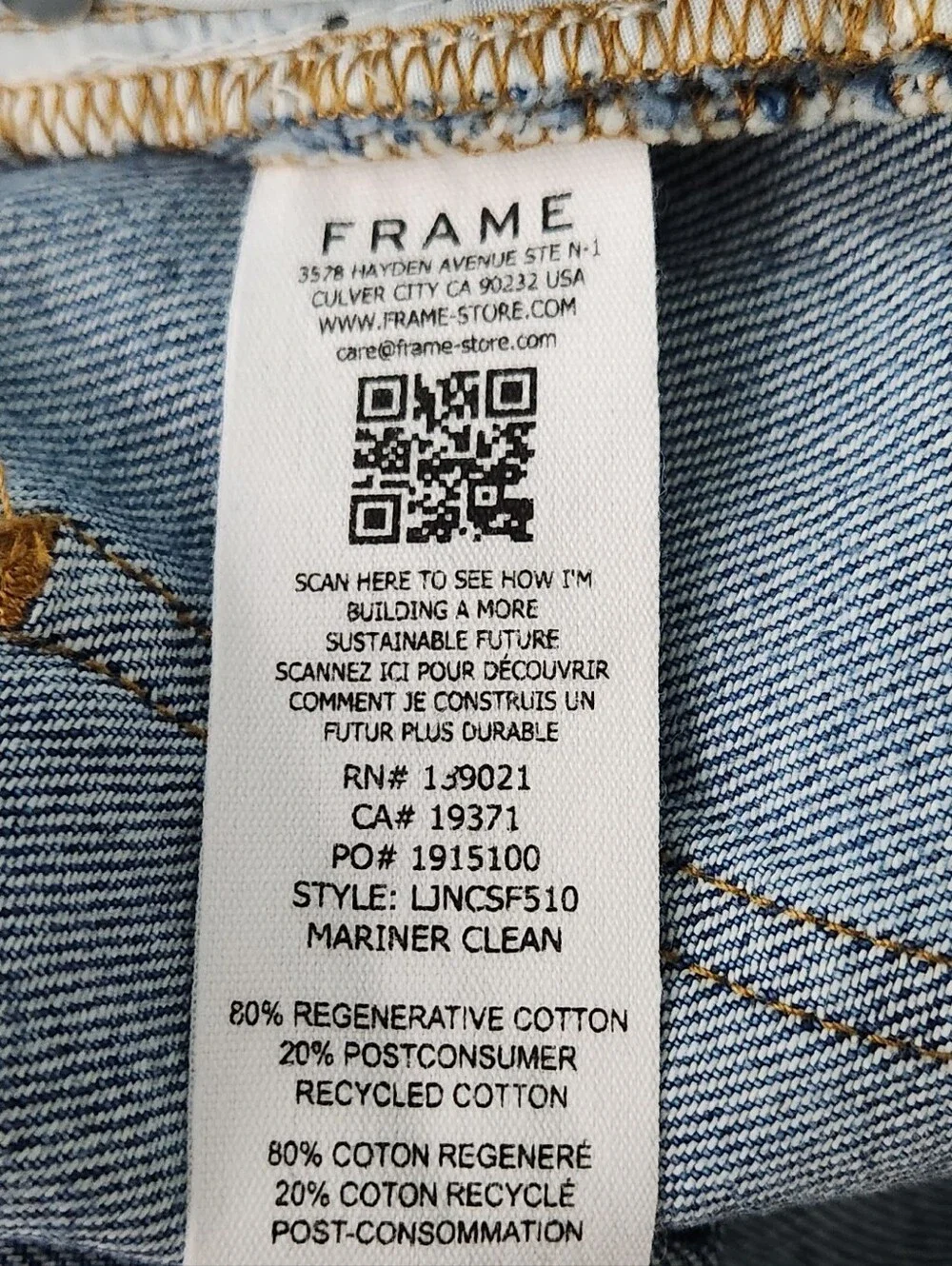 Frame Le Jane Crop in Mariner Blue - Picture 6 of 7